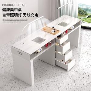 经济型轻型豪华多功能大理石美甲桌椅套装奶油风格特价单人双人中式 - Product Image 5