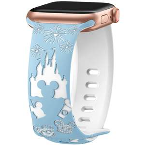 Bracelet de montre en silicone double, gravé au laser, château <span class=keywords><strong>Mickey</strong></span>, pour bracelet de montre <span class=keywords><strong>Apple</strong></span>, pour <span class=keywords><strong>Apple</strong></span> <span class=keywords><strong>Watch</strong></span> Series 11 10 9 8 7 6 5 4 3 SE Ultra 2 - Product Image 6