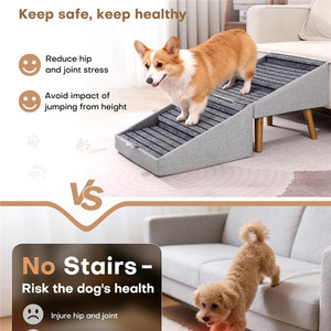 Escalier pour <span class=keywords><strong>chien</strong></span> en bois gain de place pour chiens de petite et moyenne taille, animaux de compagnie âgés, escalade sur le canapé, lit, <span class=keywords><strong>voiture</strong></span>, voyage, antidérapant, ottoman séparé, <span class=keywords><strong>rampe</strong></span> pour chiens - Product Image 2