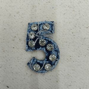 Digital Patches Stoff mit Farbe Diamant Strass Verzierungen Frayed Edges Washed Denim <span class=keywords><strong>Patch</strong></span> Hand genähte Stickerei. - Product Image 6