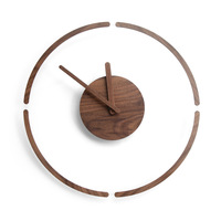 Jam Dinding Kuarsa Modern Nordik Kayu Solid Jarum Transparan LUMINOVA Desain Geometris Ruang Tamu Kamar Tidur Rumah Personalisasi