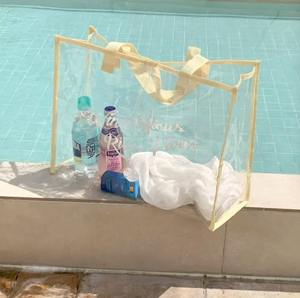 Customizable Stock 11 Colors Transparent Plastic Clothing Gift Beach Shopping <b>Bag</b> Waterproof <b>Clear</b> PVC Tote <b>Bag</b> - Product Image 5