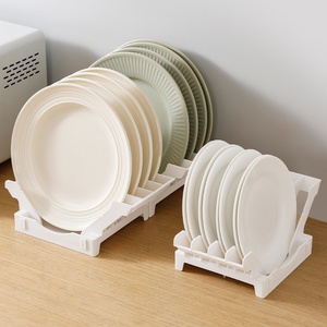 Countertop <b>Dish</b> <b>Rack</b> Vertical Cutting Board <b>Dish</b> Drainer Drying Plate Storage Perforation-Free Household Kitchen - Product Image 1