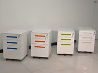Armoire de classement mobile à 3 tiroirs en métal thermolaqué, design moderne et durable pour le rangement de documents à la maison, au bureau, à l'école, à l'hôtel, en atelier