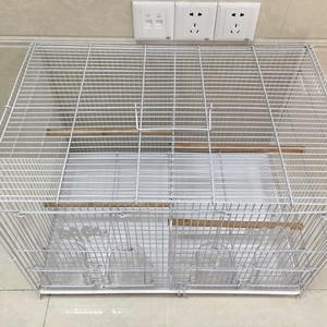 Großer Vogelkäfig aus Akazienholz und Metall, Einfarbiges Design mit Knopfverschluss, für Papageien, Stare und Drosseln, Modell 603, Haustierkäfige - Product Image 4