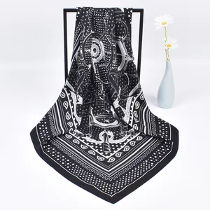 Factory Eur-American hot sale 90cm twill silk scarf for women traditional muslim clothing ethnic other scarves shawls