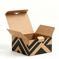 Boîtes en carton rigides noires à couvercle rabattable, sans impression, faible MOQ, pour emballage personnalisé en petites séries pour créateurs indépendants