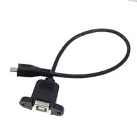 Cable USB 2.0 B Hembra a Micro USB 5 Pines Macho de 0.3m con Orificio para Montaje en Panel para Conector de Impresora y Escáner de Computadora