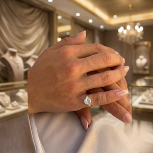 แหวนหมั้นเพชรโมอิสซาไนต์ทรงคุชชั่นสำหรับผู้หญิงจาก AARVA JEWELS ชุบทองคำขาว ประดับแบบหนามเตย สไตล์มินิมอล ชุบทองคำขาวสีโรสโกลด์ ดีไซน์คลาสสิก - Product Image 1