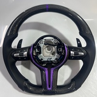 Volant sport en fibre de carbone violette adapté aux BMW F30 F20 F10 F34 F35 F32 F33 F80 E90 E70 E80 E60 X3 X4 X5 M3 M4 M5 M6