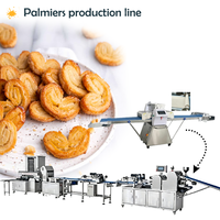 Ligne de production automatique de palmiers, machine à fabriquer des oreilles d'éléphant en pâte feuilletée, équipement de boulangerie industriel pour pâtisseries laminées