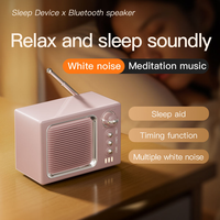 Haut-parleur de sommeil à bruit blanc au design rétro mini-téléviseur - Sans fil pour sortie 5.3 10W, éclairage LED RGB, radio portable alimentée par batterie