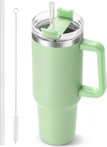 Tumblers Wholesale <b>Bulk</b> Customized 40 oz Stainless Steel Cup Double Wall Insulated Thermal 40oz Tumbler With Handle and Straw - Product Image 1