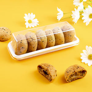 Trong Suốt Pet Thực Phẩm Cấp Bao Bì Hộp Với Rõ Ràng Nắp Màu Trắng Để Nướng Cho Cuộn Cho Bánh Sô Cô La Hình Chữ Nhật Khay - Product Image 2