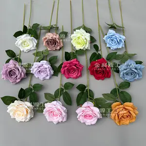 AF10002 Hot sale artificial flower single silk rose flower for wedding decor rosas artificiales