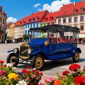 Voiture électrique classique <span class=keywords><strong>8</strong></span> places homologuée CEE, voiture de tourisme de style vintage pour l'Europe, véhicule touristique <span class=keywords><strong>r</strong></span>étro pour les visites en ville - Product Image 3