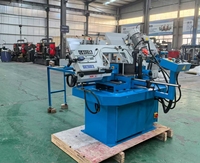 Scie à ruban industrielle certifiée CE avec moteur, alimentation automatique, coupe à angle, tête pivotante et tensionnement manuel