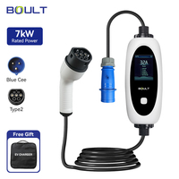 Chargeur EV portable V2L 7/3,5 kW, charge et décharge bidirectionnelle, batterie de secours