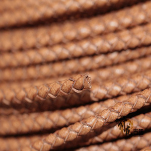 Vintage Distressed Woven Cowhide Cord Round Boho Style For Handmade Necklaces <b>Bracelets</b> - Product Image 1