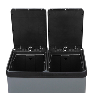 <span class=keywords><strong>Poubelle</strong></span> et bac de recyclage KSY <span class=keywords><strong>60L</strong></span> à double compartiment en acier inoxydable pour cuisine intérieure avec pédale – Vente en gros - Product Image 5