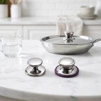 Bouton de couvercle de cuisine en acier inoxydable, résistant à la chaleur, antidérapant, ergonomique, écologique et compatible four