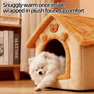 Lit pour chien en forme de maison, confortable et moelleux, pour petit chiot, livraison rapide UE depuis la Pologne - Product Image 2