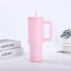 <b>40oz</b> Travel Car H4.0 <b>Handle</b> <b>Tumbler</b> Stainless Vacuum Mug Lid Straw Non-Slip ODM Custom Design - Product Image 6