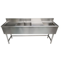 Wastafel Komersial Stainless Steel 304 dengan Logo Kustom NSF, Rak Pengering Terintegrasi, dan Desain Apron untuk Hotel, Restoran, dan Tempat Makanan