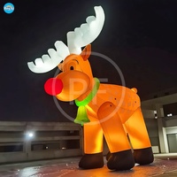 Ciervo inflable gigante de Navidad de 33 pies, modelo de dibujos animados inflables, Reno de dibujos animados con luz Led para decoración de Navidad