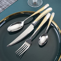 Couverts de luxe personnalisables en métal doré, argenté ou acier inoxydable, certifiés CE, compatibles lave-vaisselle, réutilisables, couteau à steak, fourchette, cuillère pour