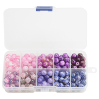 ZHB 8MM Cristal Pierre Naturelle Perles Kit 200pcs Verre Perles Rondes En Vrac pour Bracelets DIY Faire Collier Bijoux Accessoires