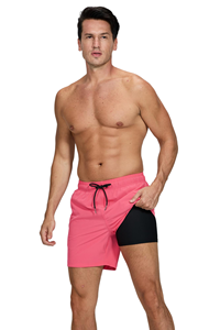 Pantalones cortos deportivos de playa para hombre con bolsillos con cremallera, modelo de buenas reseñas, bañadores de tela <span class=keywords><strong>el</strong></span>ástica de cuatro vías, patrón sólido - Product Image 5