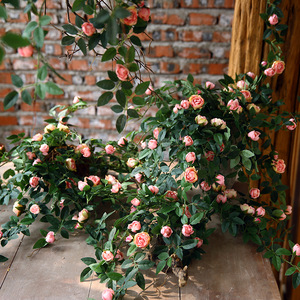 ดอกกุหลาบประดิษฐ์ยี่ห้อ Yihua รุ่น Floral Art Rosebud Vine สีชมพูและสีแดง สำหรับตกแต่งโรงแรมและใช้เป็นพร็อพถ่ายภาพ - Product Image 3