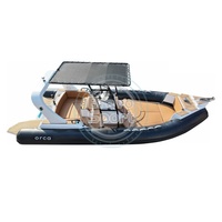 T-TOP de yacht de loisirs de haute qualité CE 22ft 680 Orca Tube en fibre de verre coque gonflable avec console centrale de luxe