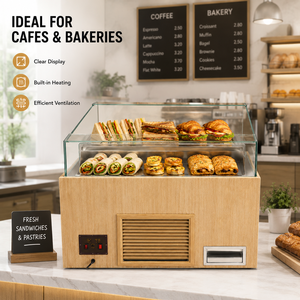 Electric Commercial Refrigerated Sandwich Display Cabinet with Glass Cover Stainless Steel Shelf for Cafe Bakery Snack Bar - Product Image 4