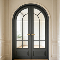 Building Solution Apartment French Retro Grille Moisture Proof Mildew Resistant Silent Hardware Aluminum Glass Casement Door