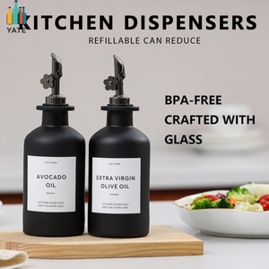 Premium 350ml 500ml Exportación Vinagre Aceite de <span class=keywords><strong>aguacate</strong></span> Mate Negro Blanco Claro Superficie Lisa Metal Sprout Corcho Aceite Botellas de vidrio - Product Image 2