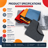 Serviette en microfibre suédée double face 30x40cm 400GSM, tissu polaire suédé, sans rayures, absorbante, pour l'entretien automobile, Mikrofiberklut