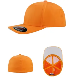 Cappello da Baseball arancione Flex Fit personalizzato di alta qualità in cina