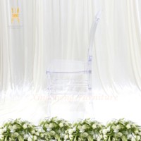 Chaise Chiavari transparente moderne de conception nouvelle pour l'extérieur, idéale pour les mariages, les événements, les fêtes et les dîners