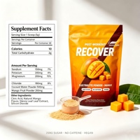 Poudre d'électrolytes pour l'hydratation et la récupération après l'entraînement, saveur mangue, végétalien, sans sucre, sans caféine, complément pour la récupération musculaire
