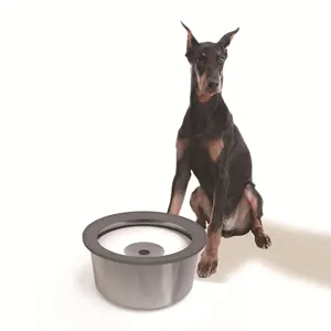 Hight Qualidade Elevada Aço Inoxidável Pet Antislip Splash Proof Tamanho Grande Tigelas de Alimentação Cães Grandes Tigela Flutuante Water Bowl