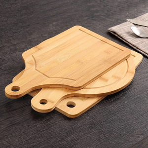 Planche à découper en bambou Miki 33x18cm 33x25cm 30x20cm avec poignée pour cuisine, pizza, pain, fruits, steak, service - Product Image 3
