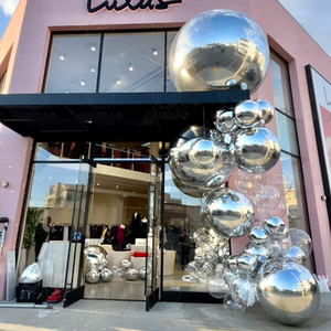 <span class=keywords><strong>Ballon</strong></span> <span class=keywords><strong>gonflable</strong></span> géant en PVC avec miroir Boules de fond de scène Décoration d'anniversaire Thème Fête murale Fournitures de vacances Décorations Grandes boules brillantes - Product Image 1