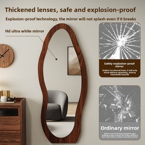 Modern Luxury Full-Length Irregular Shaped Explosion-Proof Entrance Bedroom Dressing <strong>Mirror</strong> <strong>Medieval</strong> Style Solid Wood - Product Image 2