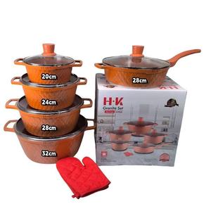Ensemble de 12 ustensiles de cuisine en granit antiadhésifs en aluminium forgé, casseroles <span class=keywords><strong>20</strong></span>, 24, 28, 32 <span class=keywords><strong>cm</strong></span>, poêle à frire 28 <span class=keywords><strong>cm</strong></span>, compatible induction - Product Image 6