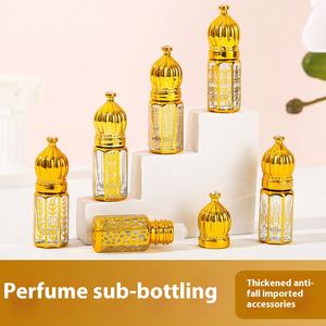 3ML nueva elegante botella de vidrio de Perfume bronceado octogonal 100 Uds Dubai esencia aceite serigrafía elegante para diseño de bola - Product Image 3