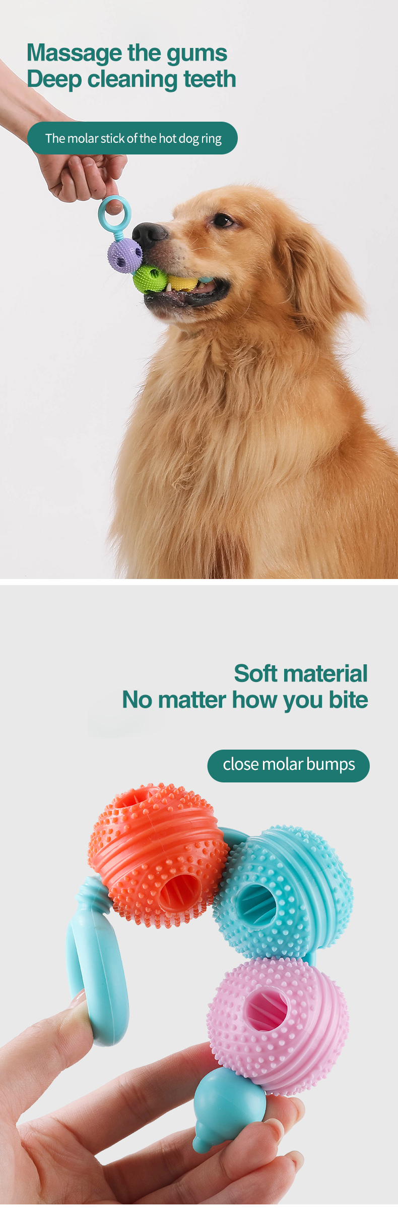 Hot Selling Pets Toys Molar Ball Deep Cleaning Of Teeth Massage Gums Bite Resistant Safety Toy For Dog