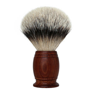 Pinceau de rasage humide en poils de <span class=keywords><strong>blaireau</strong></span> pur en bois naturel pour hommes pour salon de coiffure - Product Image 3