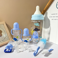 Fournisseur personnalisé Produits pour bébés sans BPA Ensembles biberon Nouveau-né PP silicone Sucette Brosse de nettoyage Biberon Coffrets cadeaux